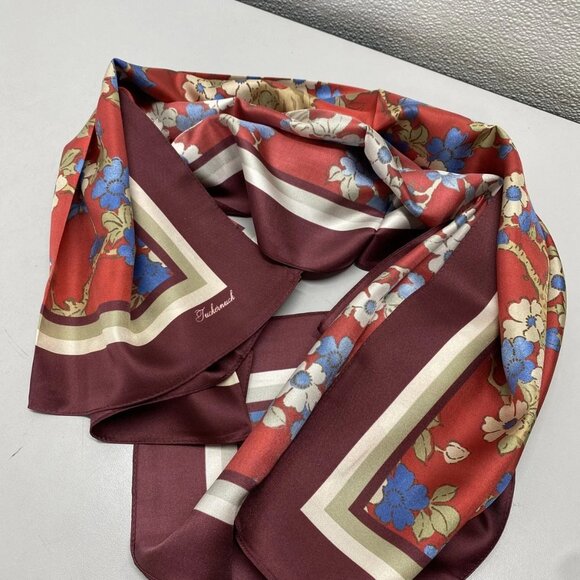 Tuckernuck Women’s Scarlet Sakura Silk Scarf One Size Red Floral - Picture 3 of 10